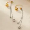 Wholesale PVD Coated Real Gold Plated Round 304 Stainless Steel Modern Style Simple Style Waterproof Non Tarnish Earrings