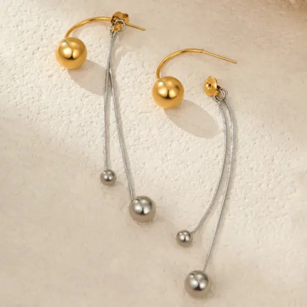 Wholesale PVD Coated Real Gold Plated Round 304 Stainless Steel Modern Style Simple Style Waterproof Non Tarnish Earrings