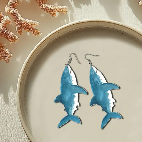 Wholesale Marine shark acrylic pendant earrings