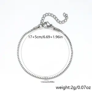 1.5mm Box Chain / Steel Color