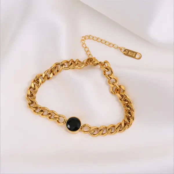 Wholesale PVD Coated 18K Gold Plated Geometric 304 Stainless Steel Waterproof Non Tarnish 304 Stainless Steel Bracelets