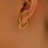 Wholesale Real Gold Plated Heart Shape 304 Stainless Steel Casual Simple Style Waterproof Non Tarnish Earrings