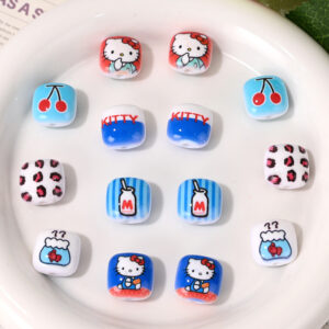 Wholesale Cartoon Cute Double-Sided Printed Steamed Bun Beads OLY Exclusive
