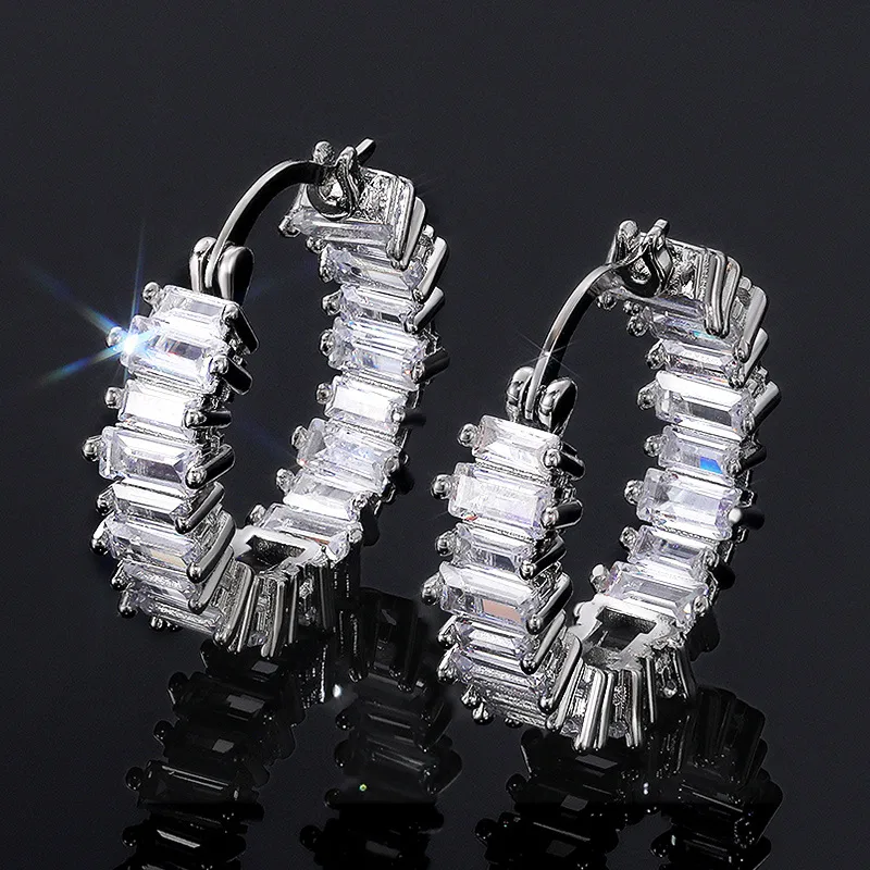Wholesale New Earrings Personality Style Single Row Zircon Copper Ear Buckle Wholesale