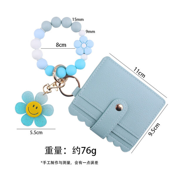 Wholesale Cartoon Suower Flower Card Holder Jewelry Beaded DIY Silicone Bracelet Bracelet Wallet Keychain Pendant