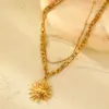 Wholesale Jewelry Simple Style Classic Style Sun 304 Stainless Steel Pendant Necklace