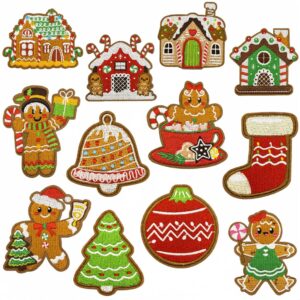 Wholesale Cross-border cartoon Christmas embroidery patches, holiday gift patches, embroidered patches, clothing accessories, ironing hot melt glue