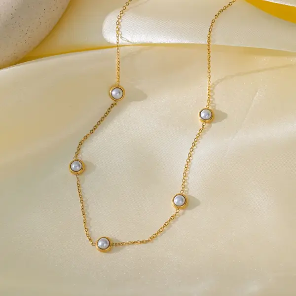 PVD Coated Real Gold Plated 18K Gold Round 304 Stainless Steel Casual Simple Style Commute Waterproof Non Tarnish Bracelets Earrings Necklace