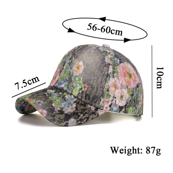 Wholesale Cross-border supply outdoor lace flower embroidered gold line baseball cap summer sun hat B1013