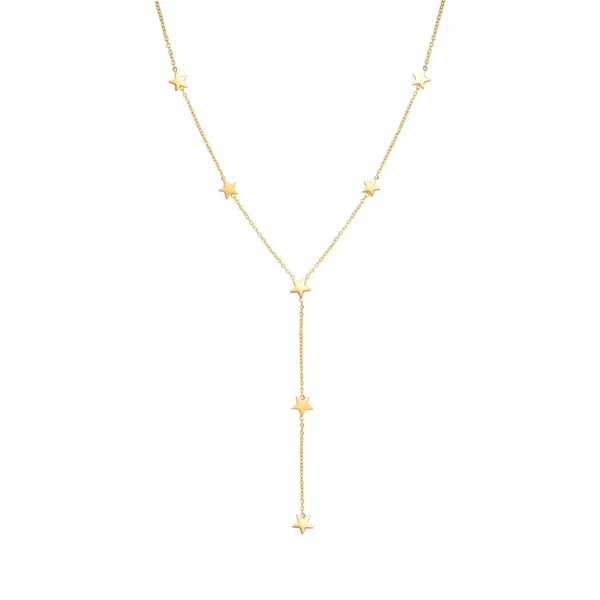 Wholesale Real Gold Plated Star 304 Stainless Steel Casual Waterproof Non Tarnish 304 Stainless Steel Pendant Necklace