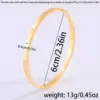 Wholesale PVD Coated Real Gold Plated 18K Gold Solid Color 304 Stainless Steel Simple Style Waterproof Non Tarnish 304 Stainless Steel Bangle