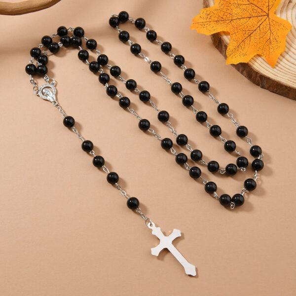 oly-e8dee421cd64a285f76e7fa64c50d855 Wholesale Pearl Cross Rosary Bracelet