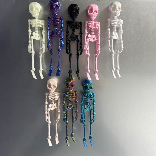 Wholesale Cross-Border Popular 3D Printed Skull Skeleton Human Joints Movable Kidsren's Halloween Toy Creative Refrigerator Magnet