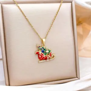 XL5365 Christmas Sleigh Necklace / Gold