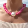 Wholesale Modern Style Geometric Stone Beaded Chain Beaded Necklaces Wholesale