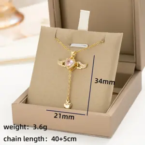 Golden Tassel Heart Wings