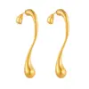 Wholesale 18K Real Gold Plated 304 Stainless Steel PVD Coated Rhinestones Solid Color Simple Style Drop Earrings For Women's