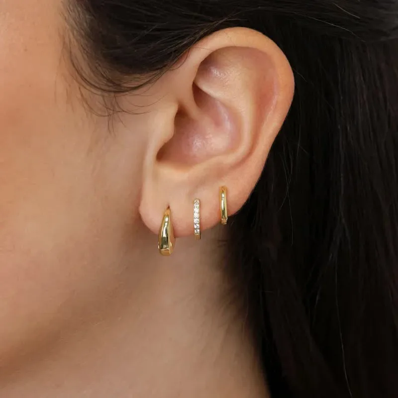 Wholesale 1 Set Simple Style Geometric Solid Color Copper Hoop Earrings