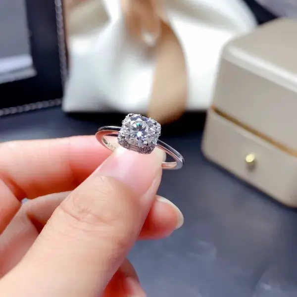 Wholesale Fashion Square Copper Inlay Artificial Diamond Rings Earrings Necklace