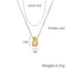 Wholesale PVD Coated Real Gold Plated 18K Water Droplets 304 Stainless Steel Simple Style Commute Waterproof Non Tarnish Pendant Necklace