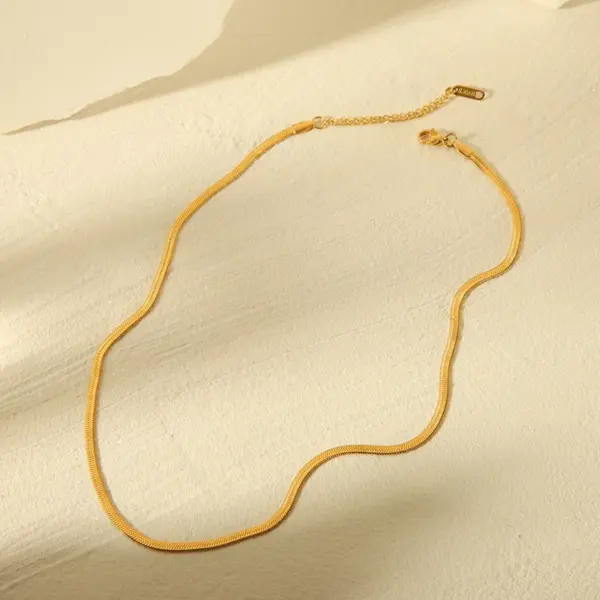 Wholesale Jewelry Basic Simple Style Commute Solid Color 304 Stainless Steel 18K Gold Plated Plating Necklace