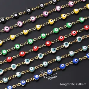 Wholesale Ethnic Style Classic Style Artistic Devil's Eye Heart Shape Simple 304 Stainless Steel 18K Gold Plated Bracelets In Bulk