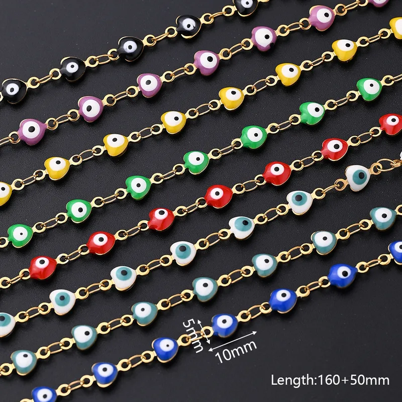 Wholesale Ethnic Style Classic Style Artistic Devil's Eye Heart Shape Simple 304 Stainless Steel 18K Gold Plated Bracelets In Bulk