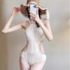 Wholesale 2025 New French Style Swimsuit Women's Summer High-end Style Waist Digging Sexy Slimming Backless Hot Spring Holiday Swimsuit for Women