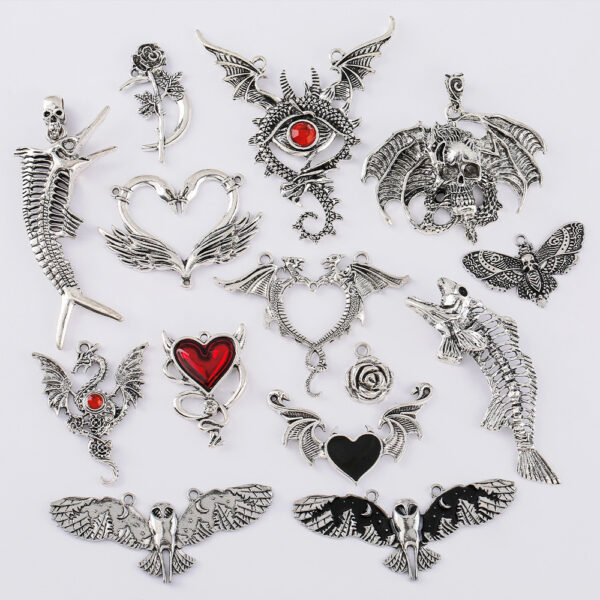 oly-e921b36d00f8264c3df006b784085f55 Wholesale European and American Gothic Style Accessories Alloy Jewelry Festival Party Diablo Punk Love DIY Necklace Pendant