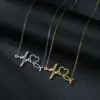 PVD Coated Gold Plated Electrocardiogram 201 Stainless Steel Simple Style Necklace