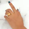 PVD Coated Real Gold Plated 18K Gold Heart 304 Stainless Steel Fashion Waterproof Non Tarnish Rings