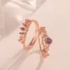 Wholesale Fashion Heart Shape Copper Inlay Zircon Rings 1 Piece