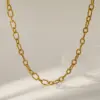 201 Stainless Steel 304 Stainless Steel Heart Shape PVD Coated Zircon Elegant Luxurious Romantic Plating Cuban Link Chain Curb Chain Cable Chain Lobster Trigger Clasp Closure Red Gold Necklace