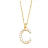 Wholesale Fashion Letter Imitation Pearl Copper Plating Pendant Necklace 1 Piece