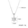 Wholesale 201 Stainless Steel Copper Plating Inlay Snowflake Zircon Pendant Necklace