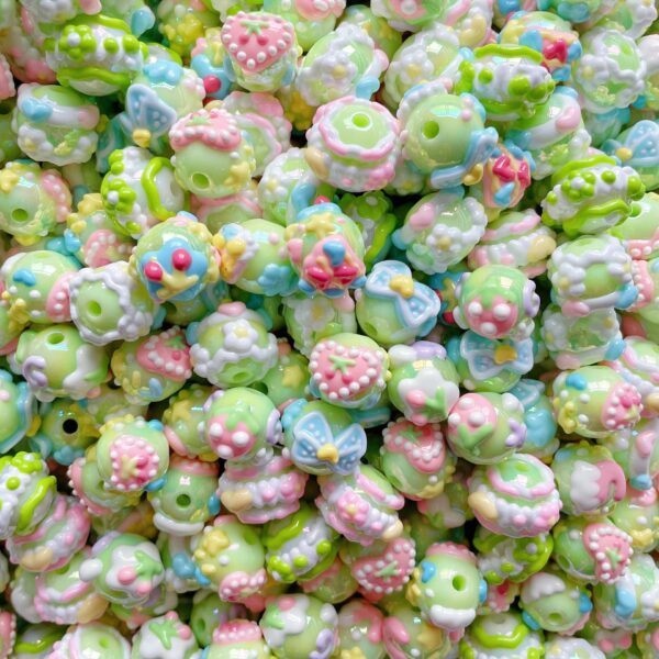 Wholesale Green Love Flower Beads