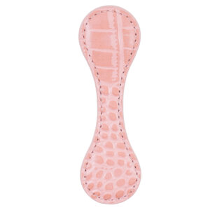 Magnetic buckle bookmark / Crocodile print pink (with edge)