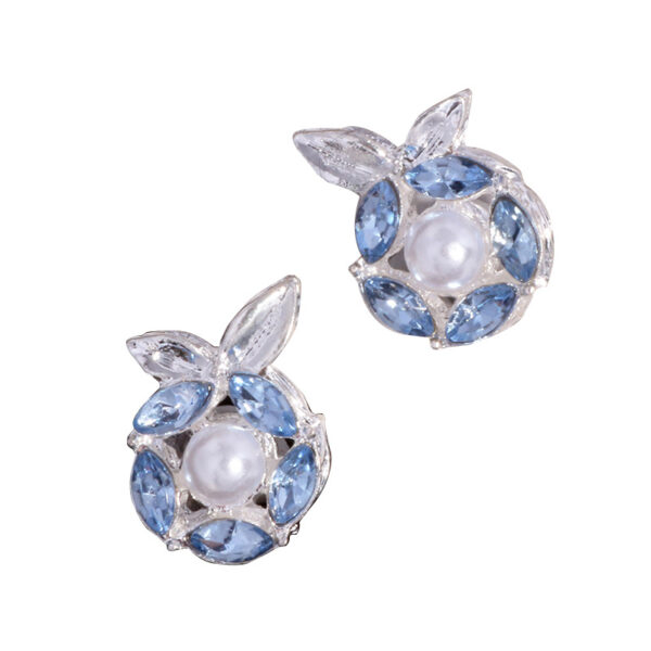 Wholesale Double-Sided Alloy Pearl Rhinestone Stereo Apple Diamond Ball Straight Hole Beads DIY Mobile Phone Chain Keychain Necklace Accessories