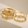 Simple Style Classic Style Tree Solid Color Flower 304 Stainless Steel 18K Gold Plated Zircon Bangle In Bulk