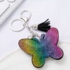 Wholesale 4pcs Diamond-embedded colorful butterfly keychain