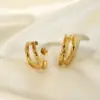 Wholesale C Shape Plating Stainless Steel No Inlaid Gold Plated Earrings