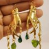 Wholesale Cross-border Foreign Trade Ancient Egypt Gold Hand Snake Earrings Weird Earrings Weird Earrings Cool Earrings Jewelry Aesthetics