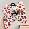 Wholesale Sweet Cherry Strawberry Print Hair Clip with Bow, Versatile Shark Clip for the Back of the Head, Fashionable Hair Accessory
