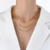 Wholesale PVD Coated Real Gold Plated 18K Gold Solid Color 201 Stainless Steel Simple Style Waterproof Non Tarnish 201 Stainless Steel Necklace