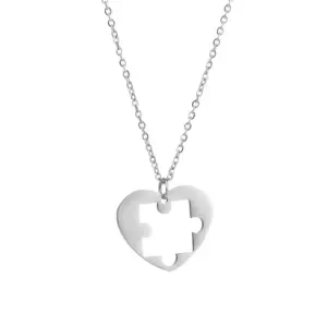Outer Heart Pendant Cross Chain