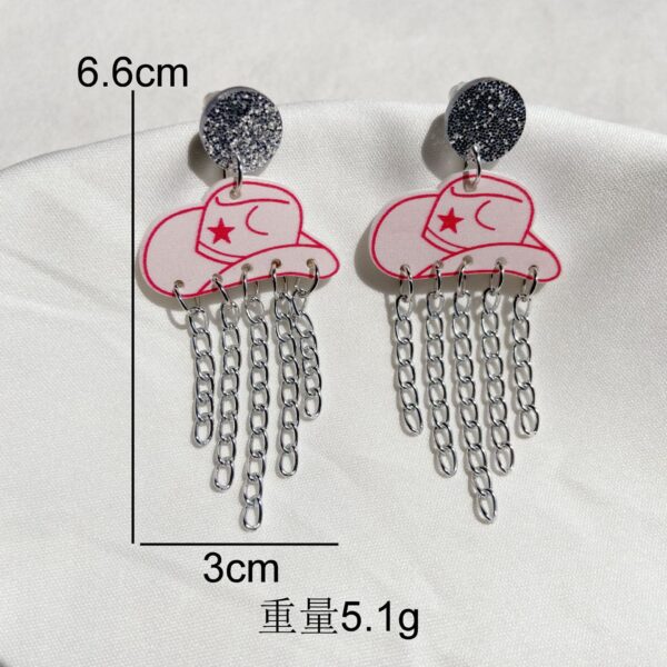 Wholesale Cowboy hat tassel earrings