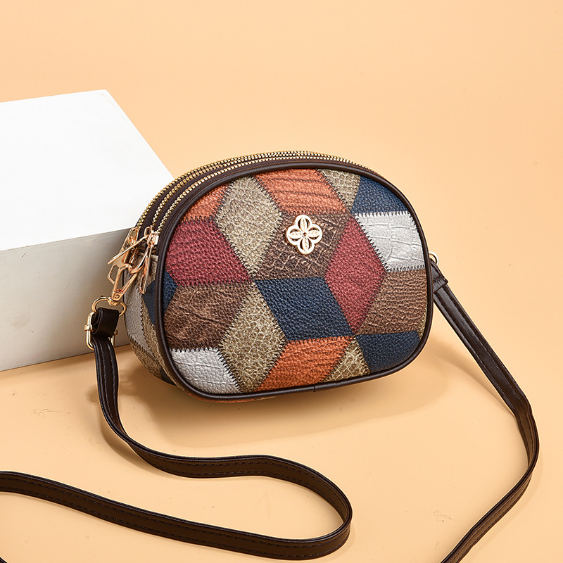 Wholesale Small bag women's bag 2024 New versatile fashion messenger bag soft leather three-layer coin purse mobile phone bag shoulder bag