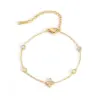 Wholesale Ins Style 304 Stainless Steel Four-Leaf Clover Heart Inlaid Diamond Starfish Evil Eye Minimalist Style Light Luxury Vacuum Electroplated 18K Real Gold Bracelet