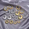 304 Stainless Steel C Shape PVD Coated 18K Gold Plated 18K Gold Simple Style Classic Style Waterproof Non Tarnish Plating Gold Sier Ear Studs