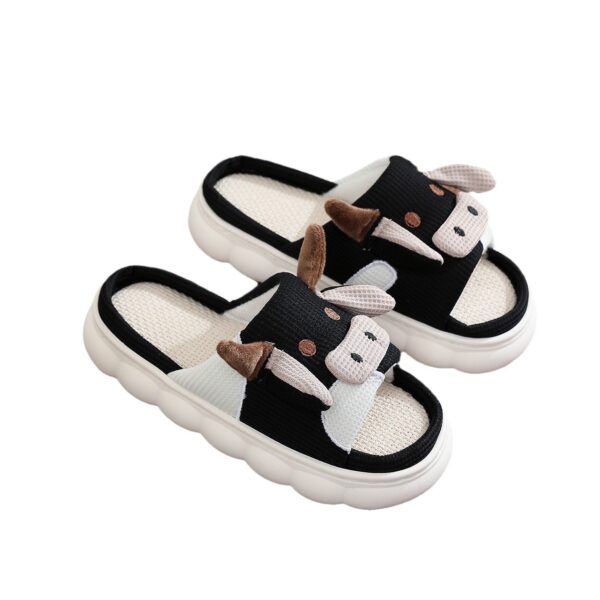 Wholesale 2024 cross-border hot cow linen slippers home thick bottom Amazon SHEIN tiktok temu delivery